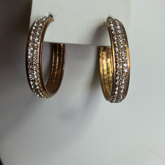 Vintage Premier Designs Gold & Rhinestone Earrings - Picture 7 of 10